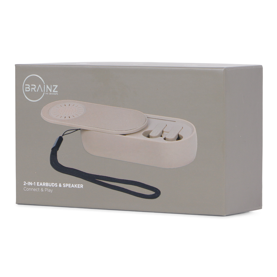 BRAINZ 2-in-1 Earbuds & Speaker Taupe (38579)