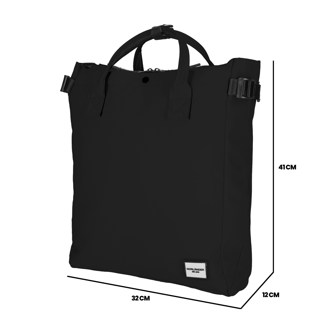 NORLÄNDER Fiets Shopper Rugtas Boston Zwart (28812)