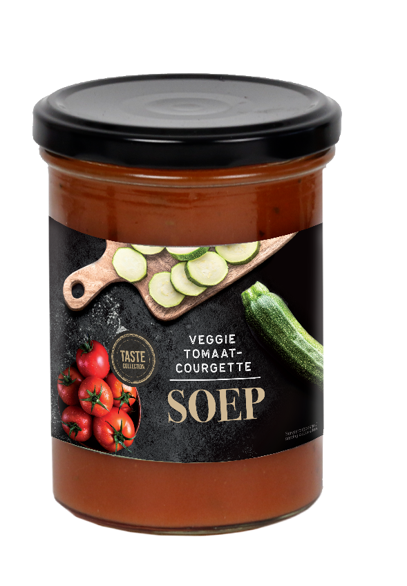 Tomaat-courgettesoep veggie in pot (7601)