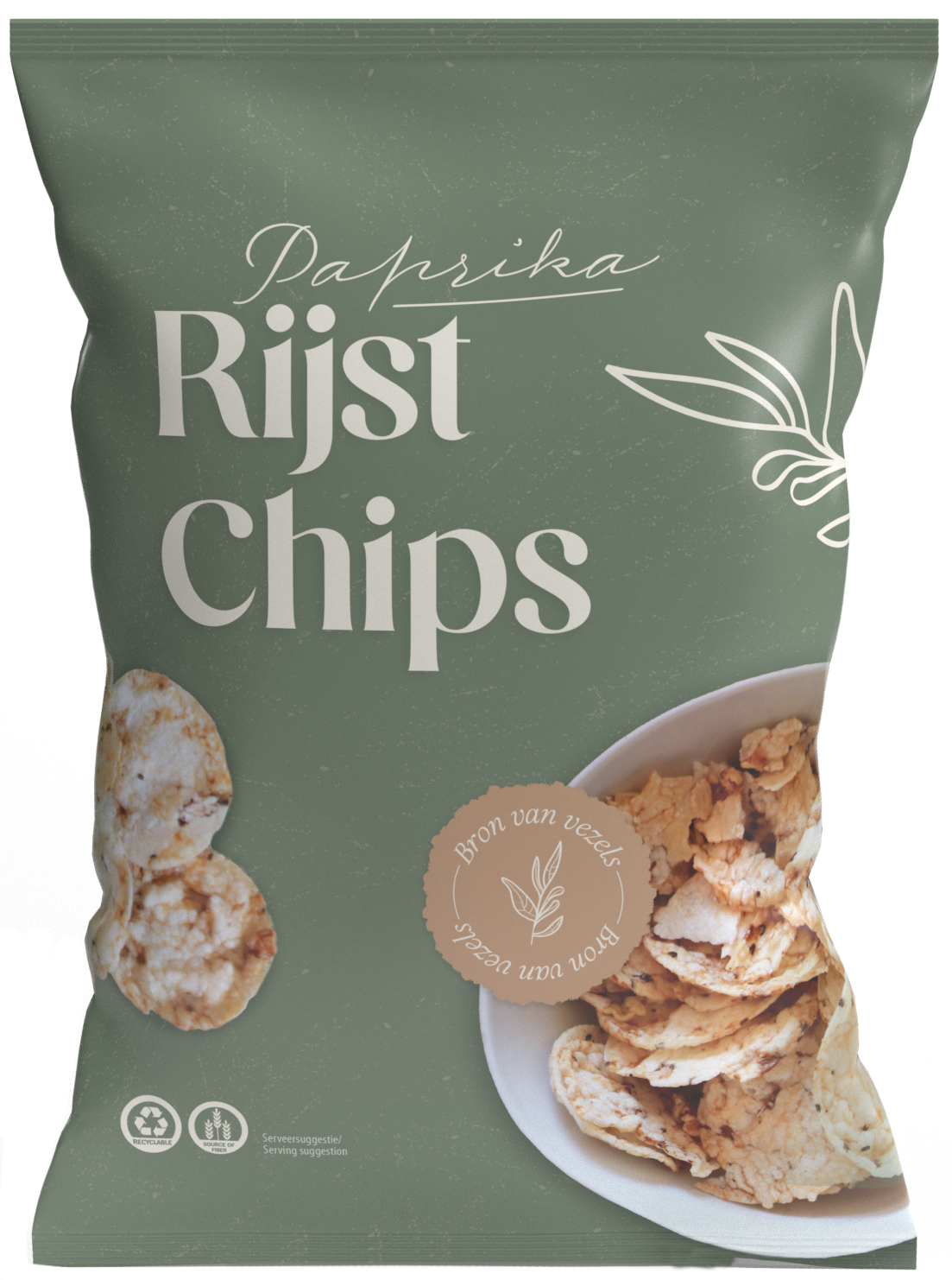 Bruine rijstchips paprika (8959)