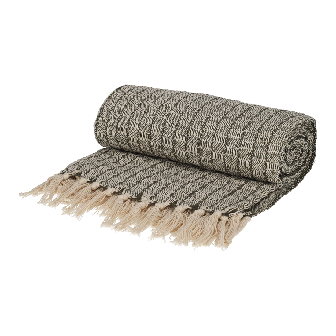 JENS Living Recycled Cotton Plaid Senn Groen (25392)