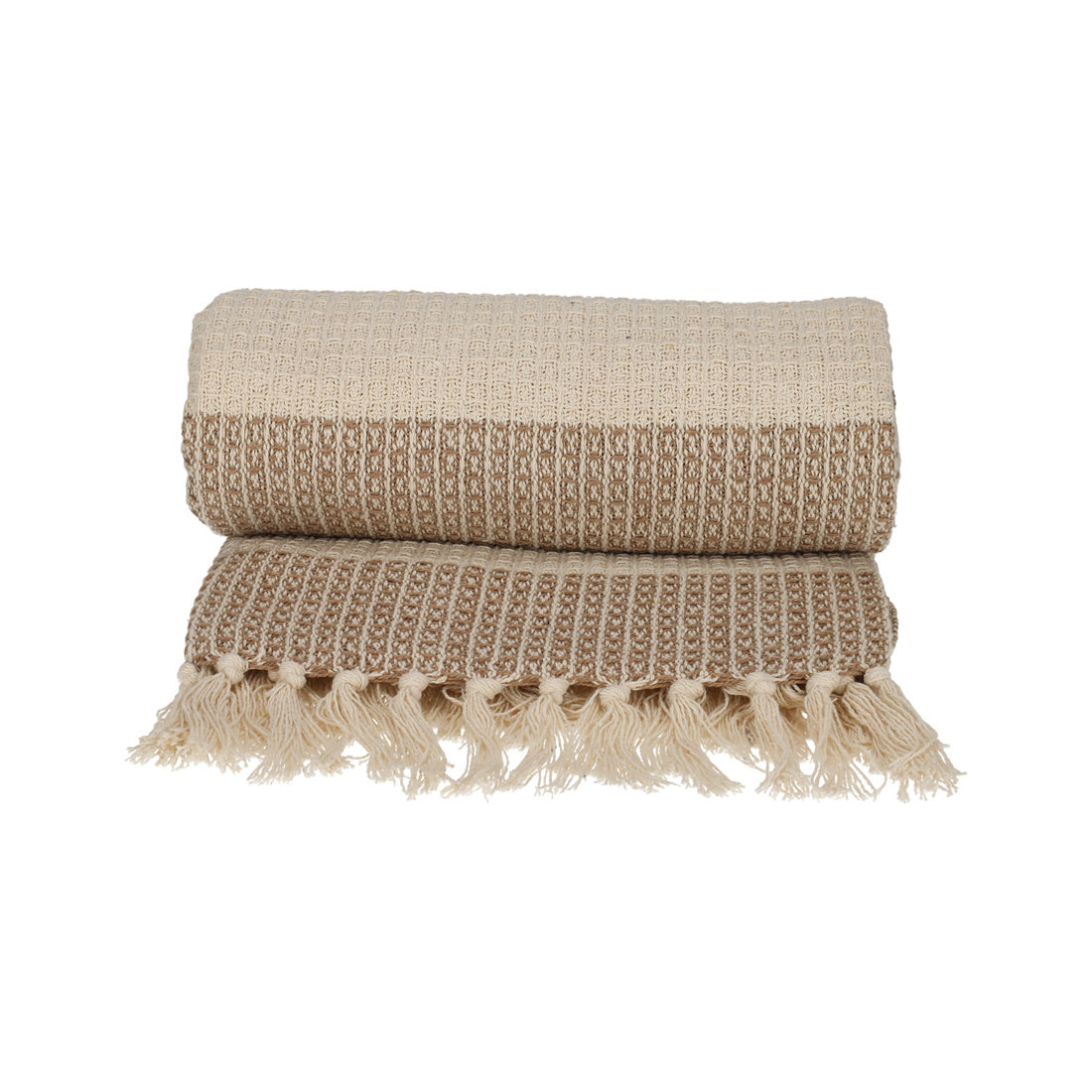 JENS Living Recycled Cotton Plaid Noa Beige (25380)