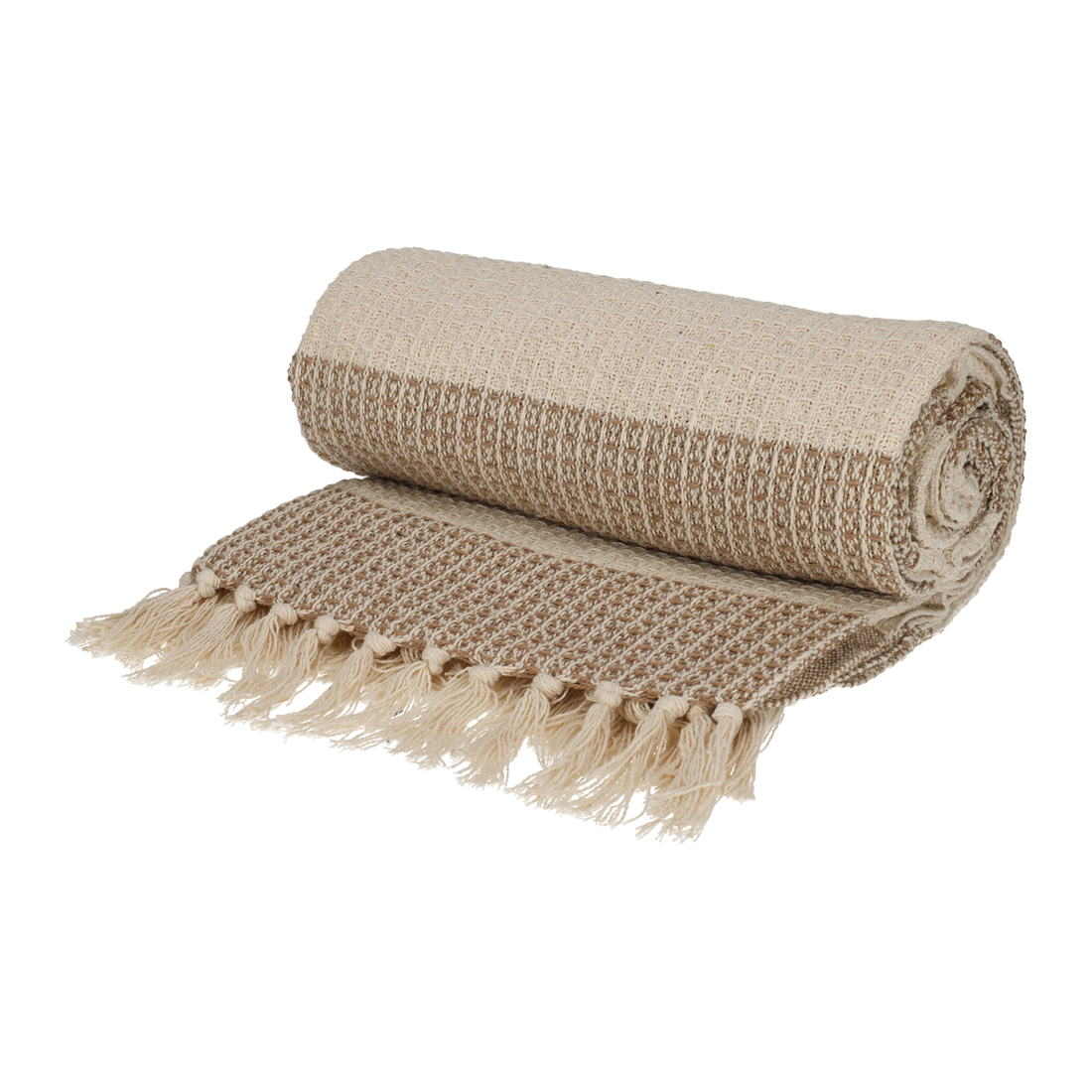 JENS Living Recycled Cotton Plaid Noa Beige (25380)